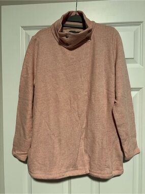 NWT GAP Women's Button-Detail Cowl Neck Sweater - Dusty Pink